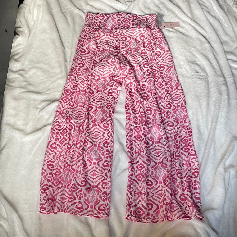Pink And White Patterned Pants - image 1